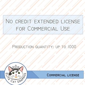 No Credit Extended License for Commercial Use (Single Clip Art Set)