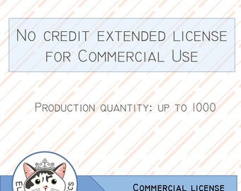 No Credit Extended License for Commercial Use (Single Clip Art Set)