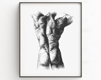Male Nude Sketch | Etsy