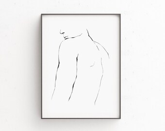 Nude Back Drawing - Etsy