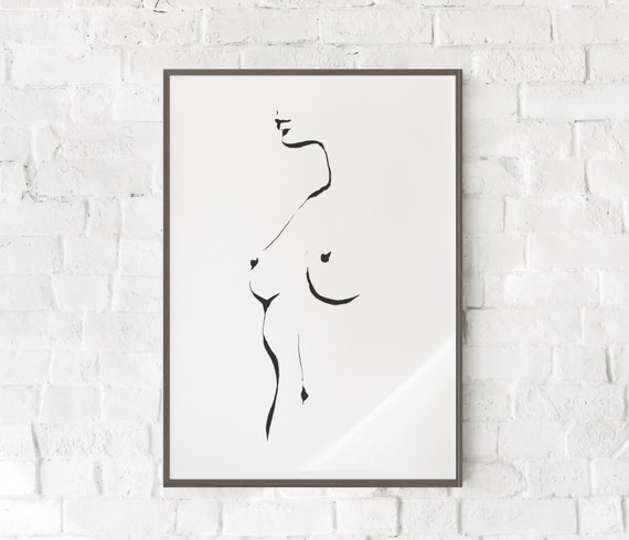Dibujo de línea de senos Boceto de senos Arte desnudo - Etsy México