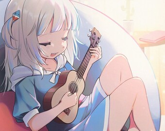 Gawr Gura Ukelele 11 x 14" Poster