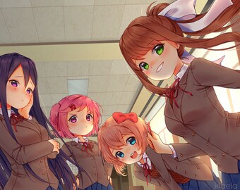 Doki Doki Literature Club 11 X 17 Poster Etsy Doki Doki Literature Club 11 X 17 Poster Etsy