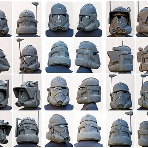 All TCW Clonetrooper Helmets Foam Templates