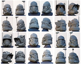 All TCW Clonetrooper Helmets Foam Templates