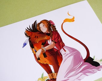 Final Fantasy VII Aerith and Red XIII Fanart Print