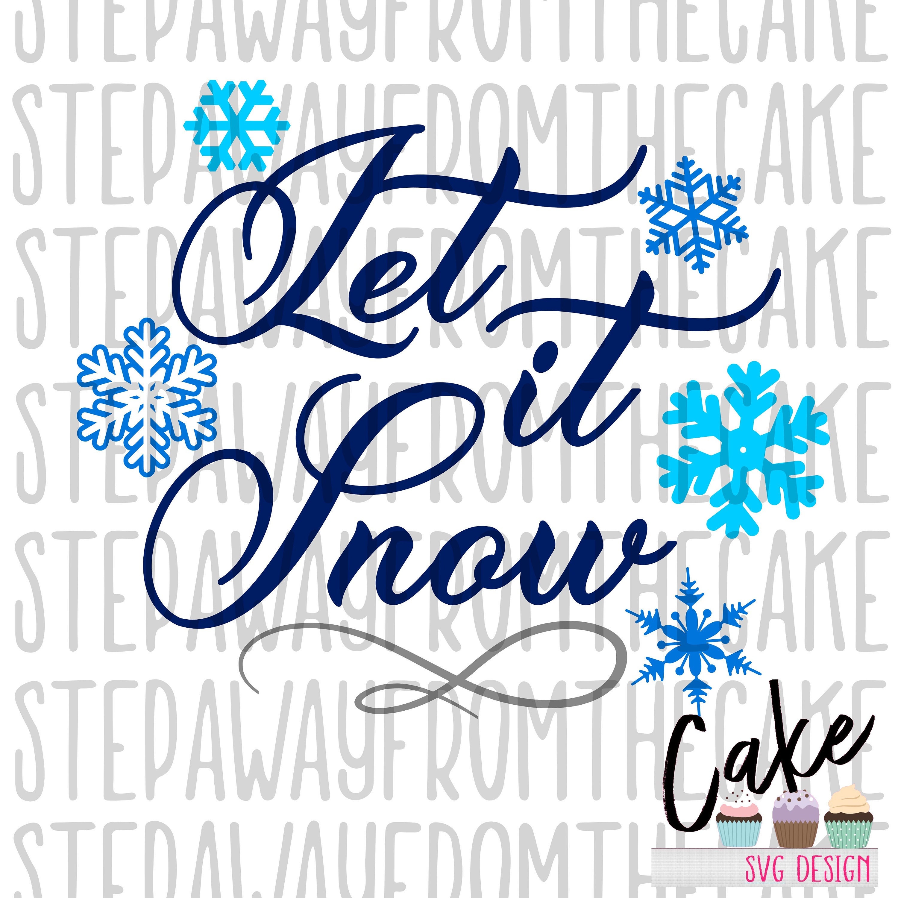 Cut File for Cricut Let it snow with snowflakes Snowflake Svg Christmas ...