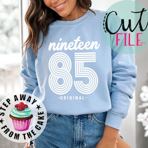 1985 tshirt PNG, 1985 Sweatshirt SVG, Birthday Shirt SVG, 1985 Vintage, 1985 Aged to Perfection Cricut Cut File Download, 80s svg, Eighties