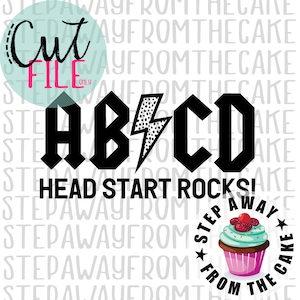 ABCD Head Start Rocks Shirt PNG, Lehrer Rock Shirt SVG, Teach Love Inspire, Lehrer Rocker, Cricut Cut Dateien herunterladen, Lehrer T-Shirts