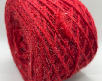 Garen van rode Italiaanse wol/alpacamix – herwonnen kamgaren (120 g)