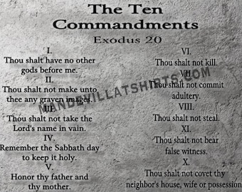 The Ten Commandments picture ten commandments wall decor religious wall art christian picture religious picture