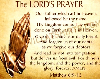 The Lord's prayer picture the Lord's prayer sign Matthew 6 9 religious wall decor religious picture christian wall art christian gift