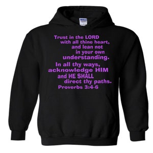 Trust in the Lord hoodie trust in the lord sweatshirt trust in the lord shirt Proverbs 3 5-6 shirt Christian Hoodie Scripture hoodie