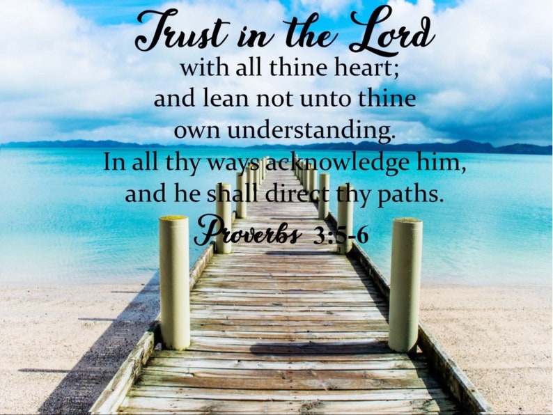 Trust in the Lord wall art wall decor Proverbs 3 5-6 wall art image 1