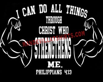 I can do all things through Christ picture I can do all things picture Philippians 4 13 wall art Christian workout Father's day gift