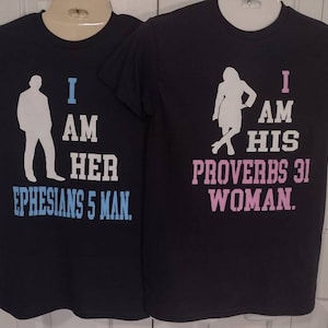His Proverbs 31 Woman Matching Couple Shirts Christian Couple gifts for wife gifts for husband anniversary gift bridal shower gift gift