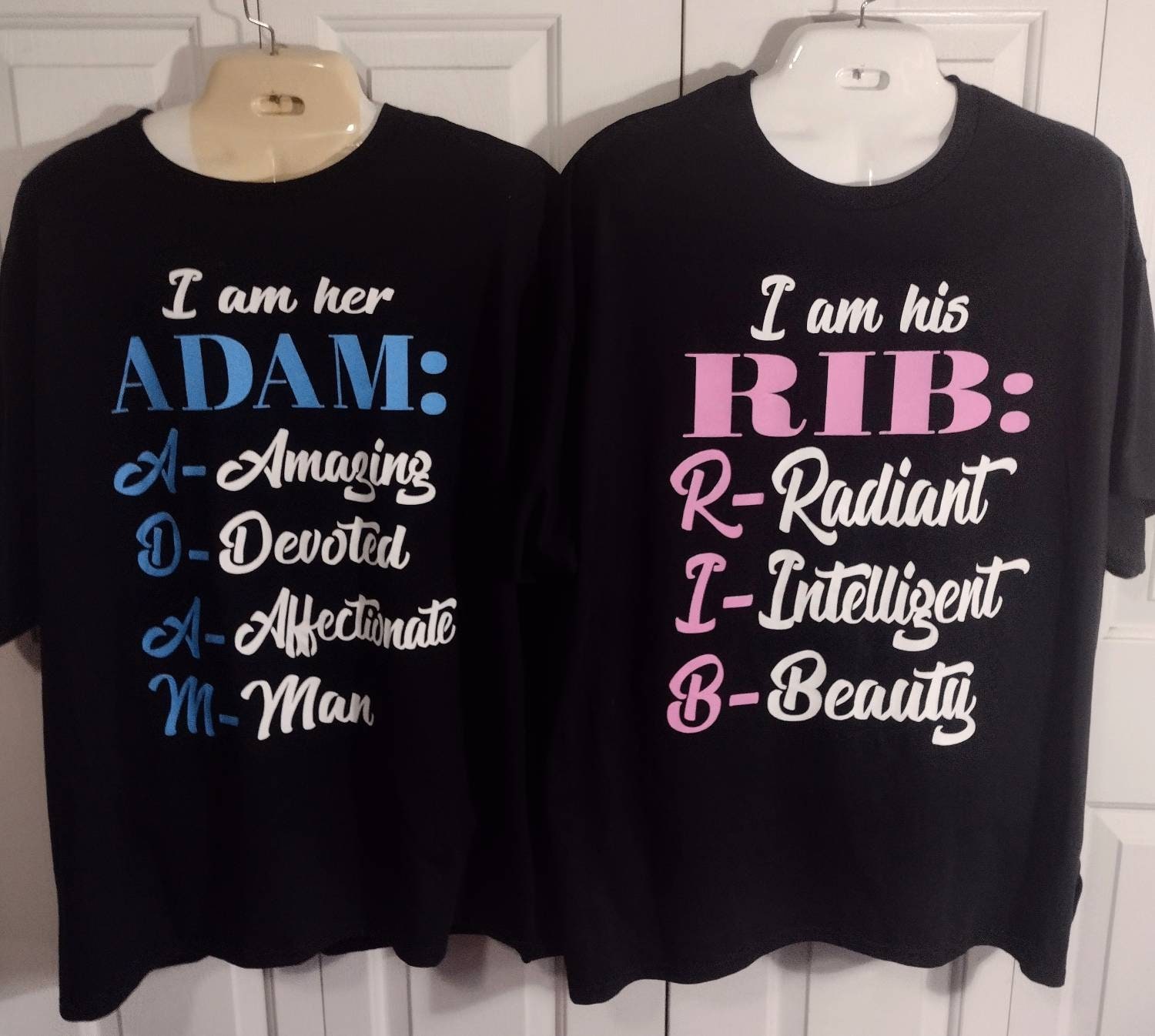 His Rib/Her Adam Christian Couple Shirts Matching Couple Shirts Christian Couple Gift Bridal shower Bridal gift Christian Wedding Gift