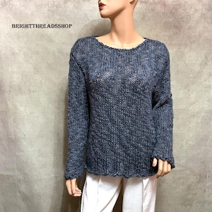 Alpaca Wool Sweater, Light Weigh Jumper, Loose Knitted Pullover