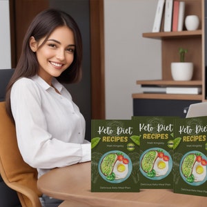 May include: Three green and black paperback books titled "Keto Diet Recipes" by Matt Kingsley. Each book features a photo of a plate with an egg, avocado, and tomato on top of a slice of bread.