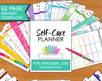 Self-Care 62p Planner Workbook (Personal Use EXPANDED ED): Self-Love, Self-Help, Mindset, Health, Gratitude, Goals, Checklists, Trackers