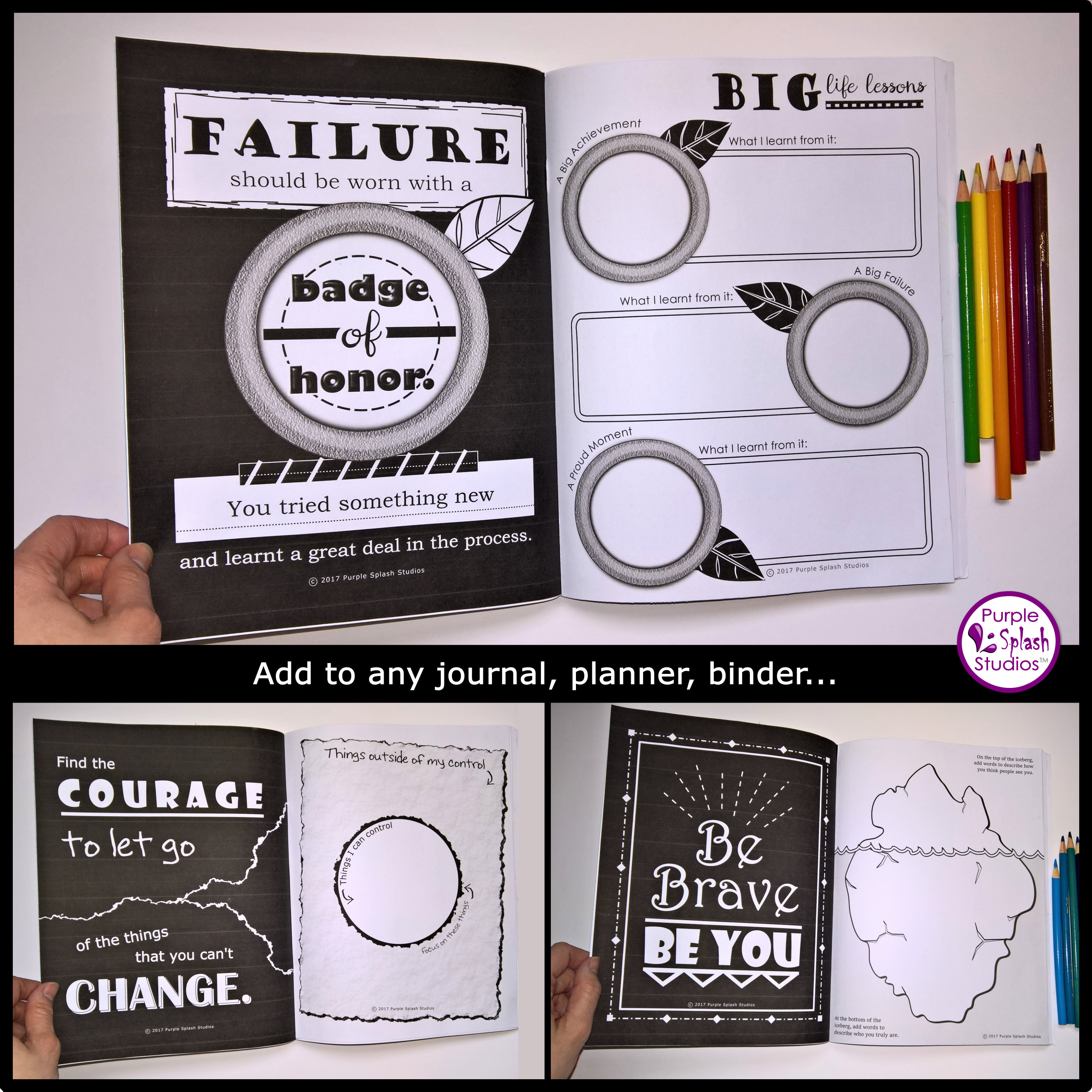 Self-discovery Printable Journal 6 Pack With Creative Activities, Prompts &amp; Quotes for Writing ...