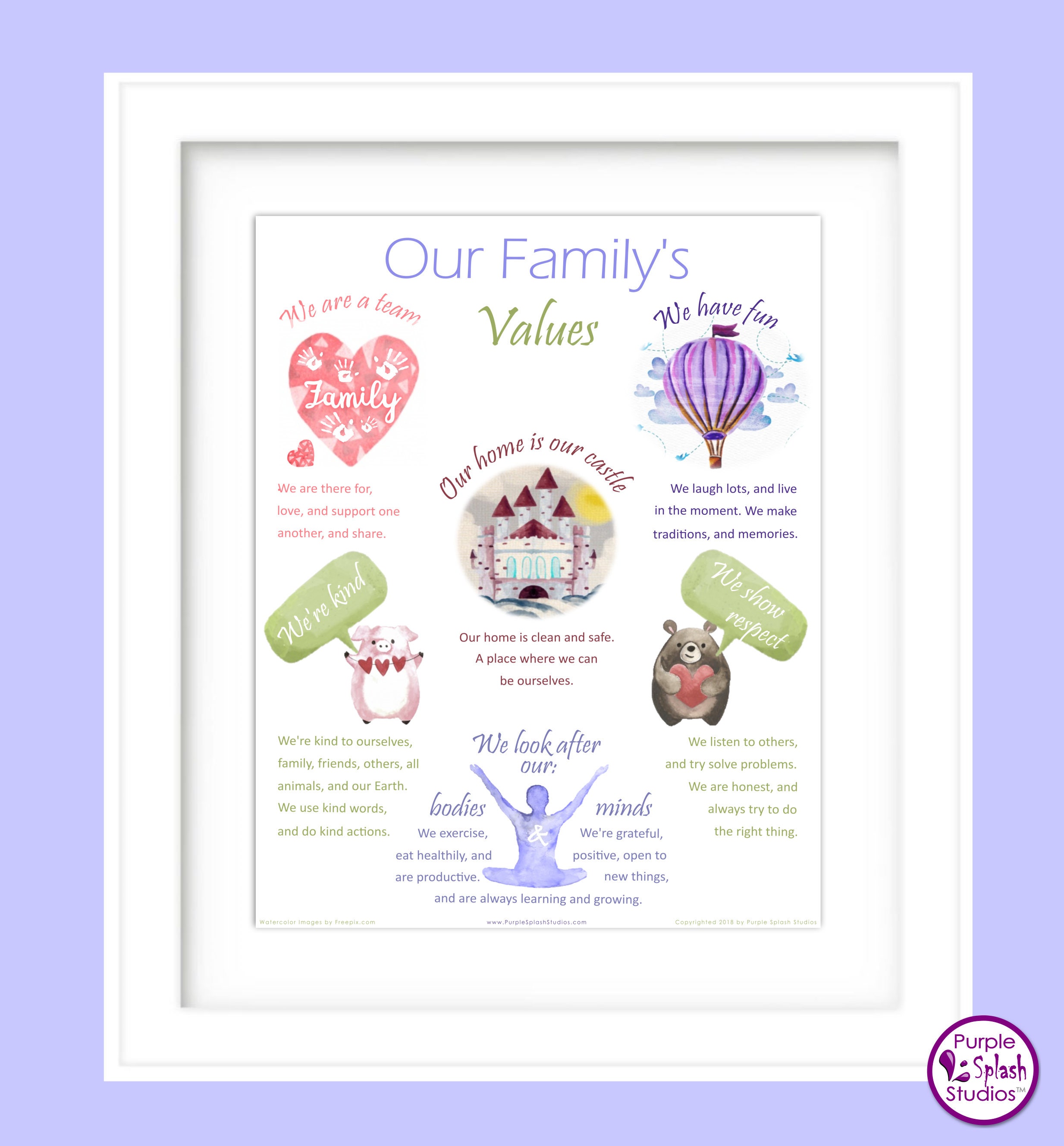 Family Values Poster & 9 Goal Worksheets to Bring Your Family Closer ...