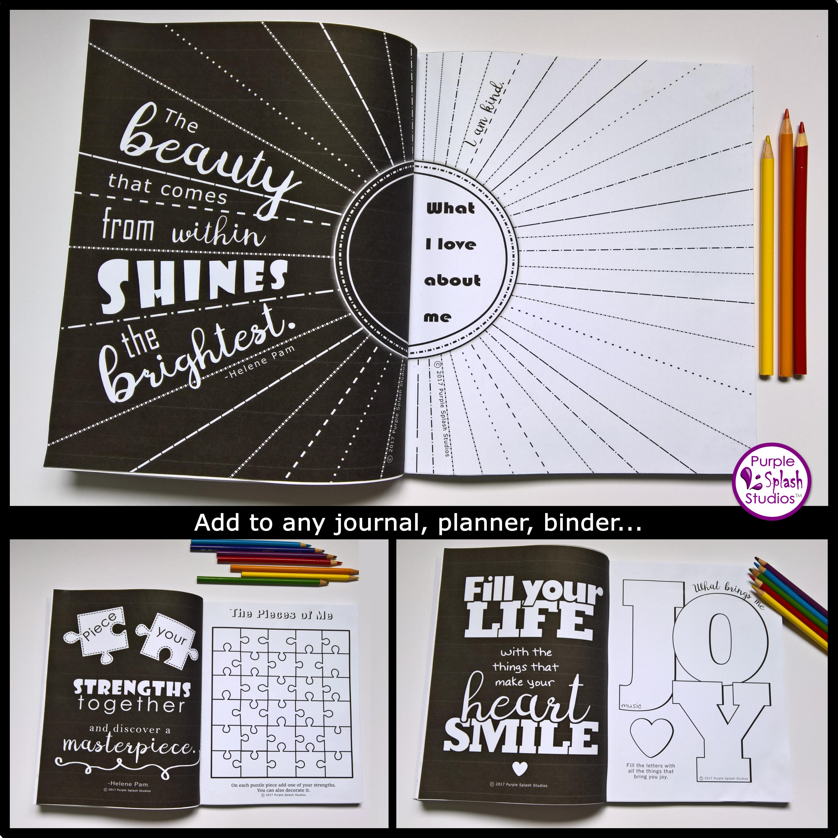 Self-discovery Printable Journal 6 Pack With Creative Activities ...