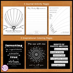 Self-Discovery Printable Journal 6 Pack with Creative Activities, Prompts & Quotes for Writing, Drawing, ColoringLetter,Half Letter,A4,A5 image 2