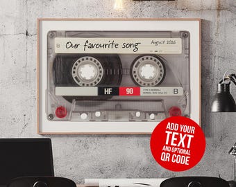 Póster retro de cinta de casete personalizado