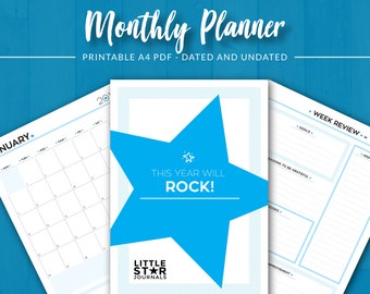 2019 Monthly Planner Printable, Weekly Planner Printable, Daily Planner Printable, Diary Calendar, 2019 Agenda, A4, 2019 Planner Printable