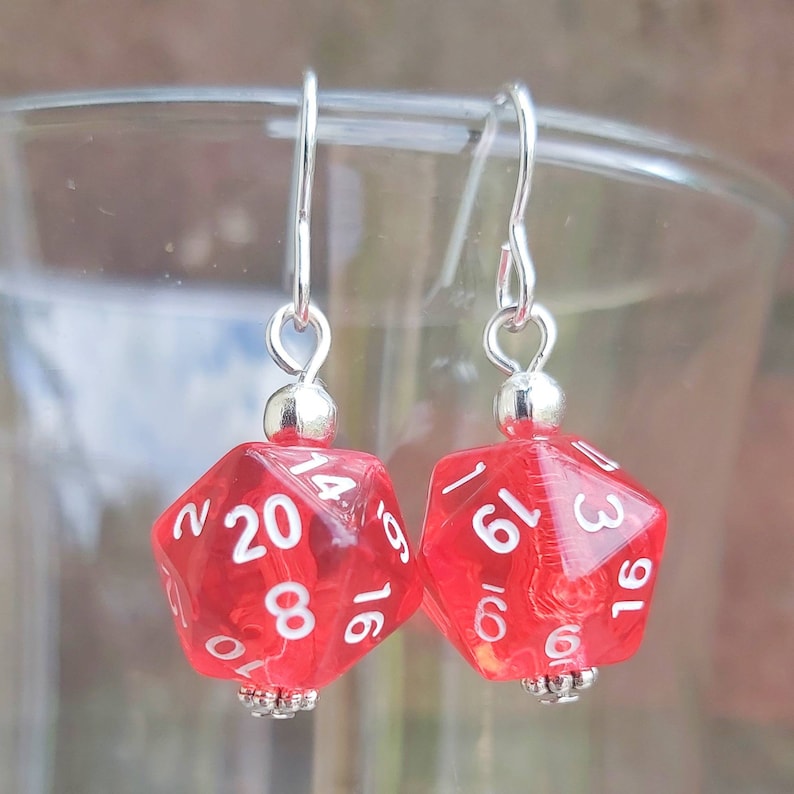 D20 dice earrings mini DnD dice earrings unique geeky girl Etsy