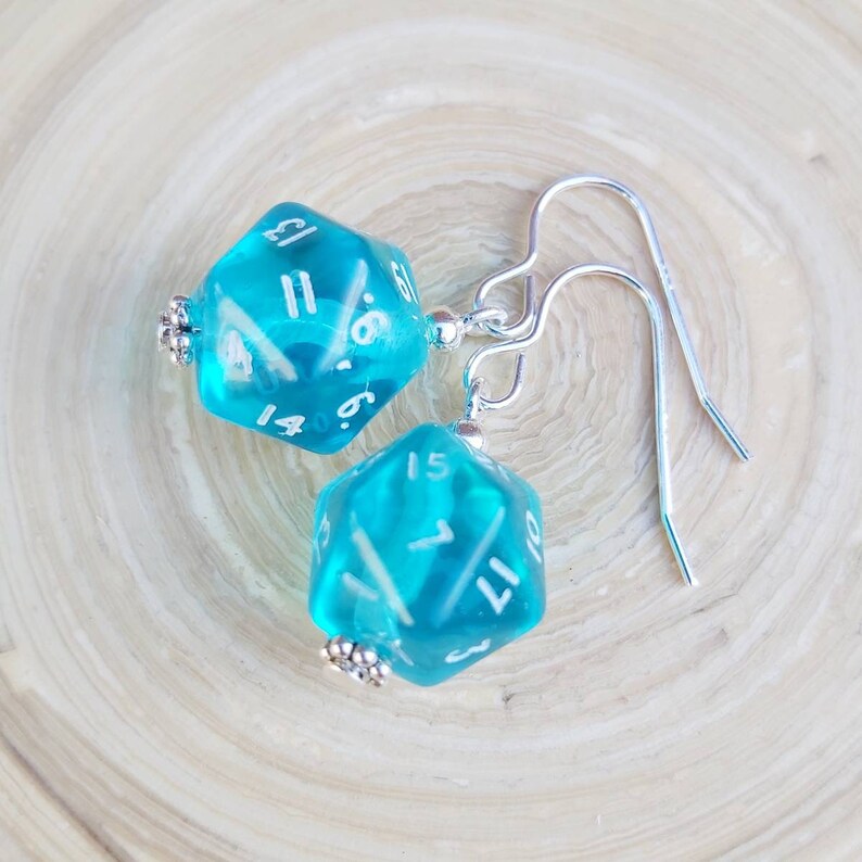 D20 dice earrings mini DnD dice earrings unique geeky girl Etsy