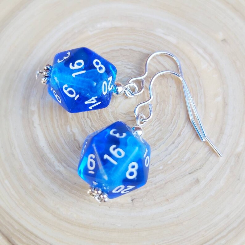 D20 dice earrings mini DnD dice earrings unique geeky girl Etsy