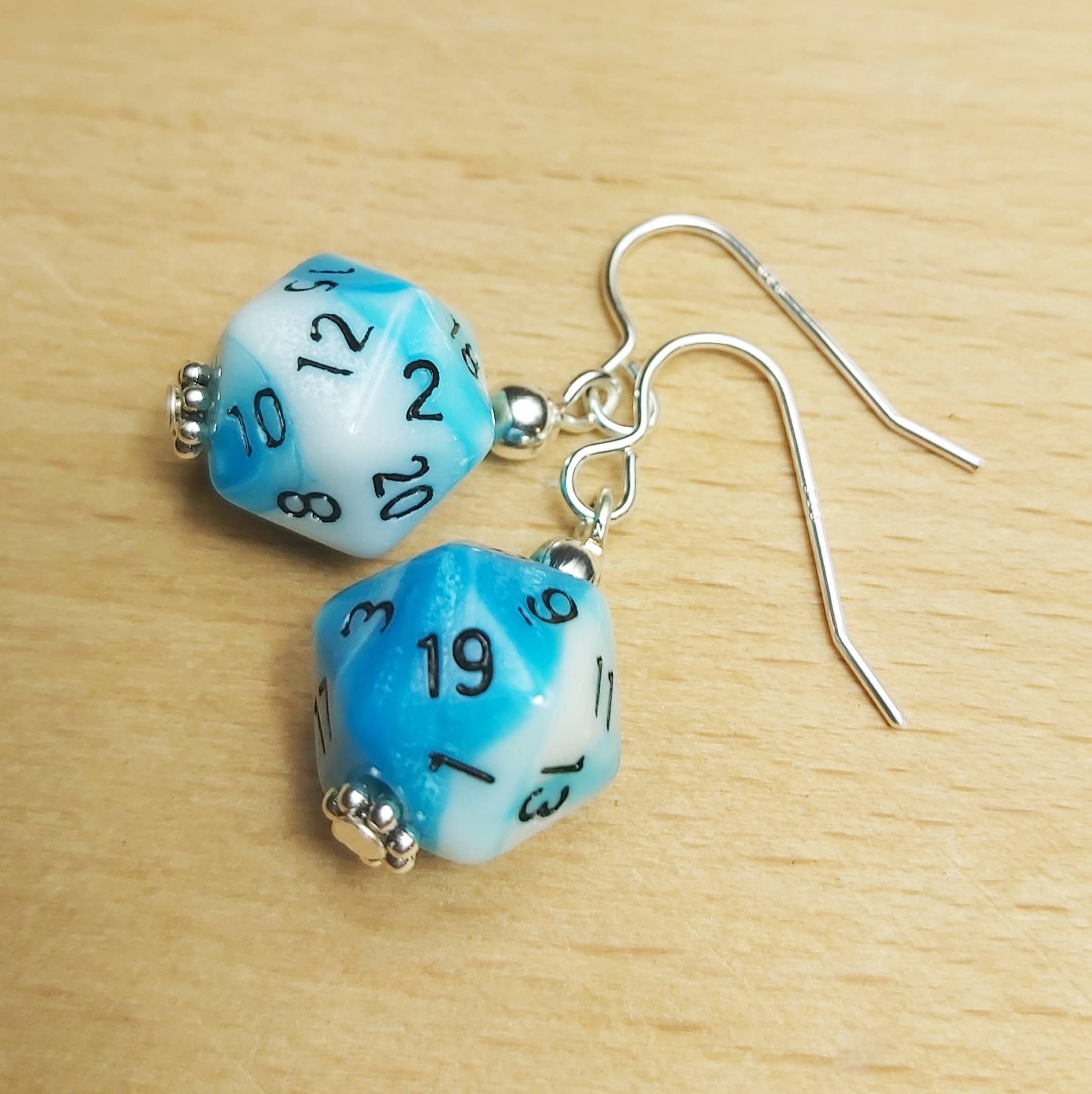 D20 dice earrings mini DnD dice earrings unique geeky girl Etsy