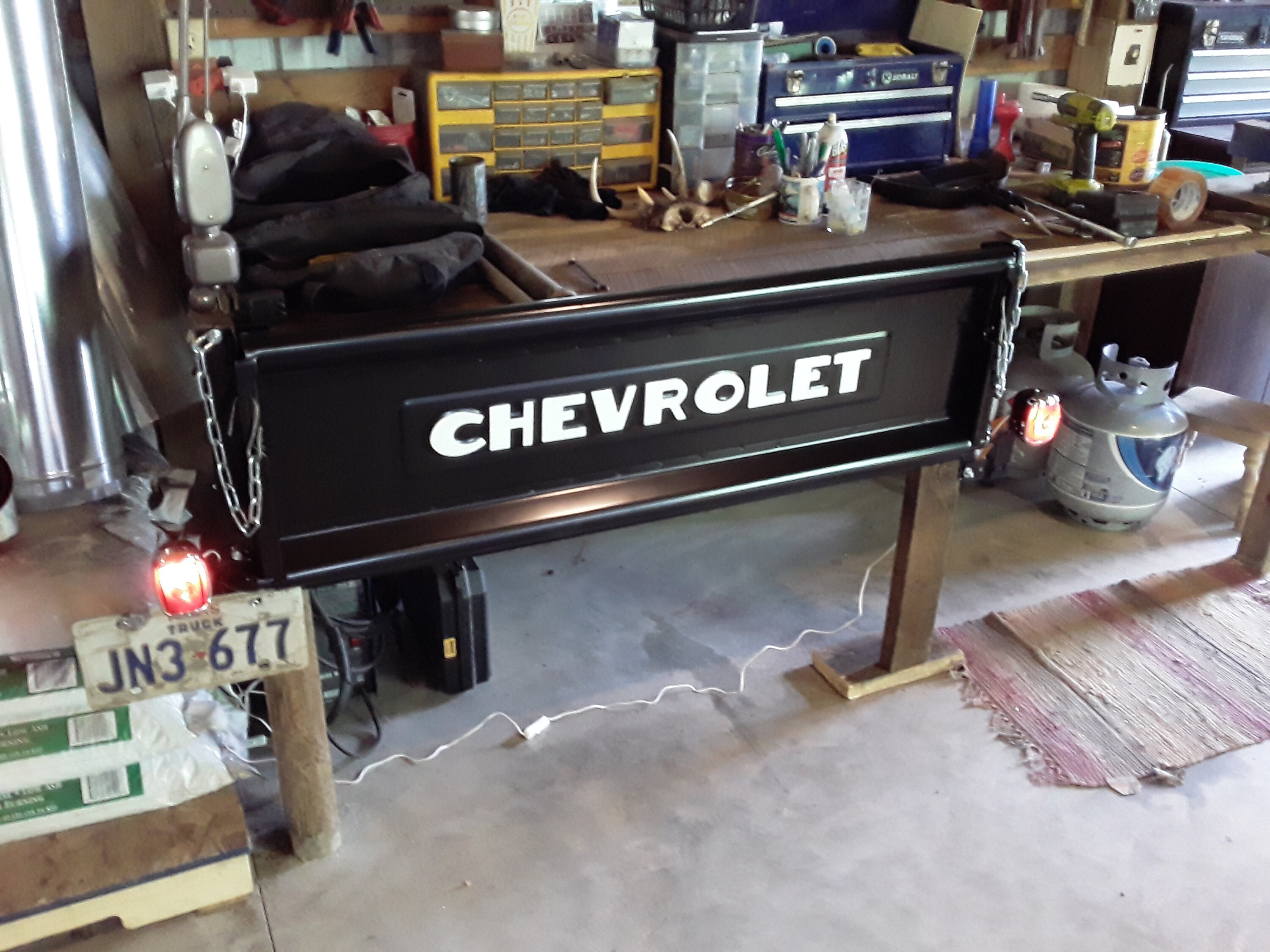 1941 1953 Chevy Truck Tailgate Bench Wall Mount, WITH LIGHTS Etsy