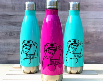 Personalized Nurse Gift, Nurse Graduation Gift, Stainless Steel Water bottle, Medical Nurse Assistant, Mom Nurse, Nursing Student, Rn, Lpn,