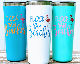 Personalized Resting Beach Face Beach Tumbler with Straw and Lid, Beach Lover Gift, Beach Christmas Gifts for Best Friend, Destination Cup