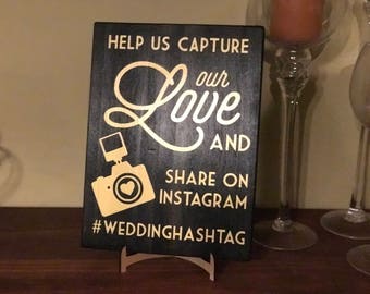 Instagram/Social Media Wooden Wedding Sign, Hashtag Sign, Hashtag Wedding Sign, Wedding Decor, Social Media Wedding