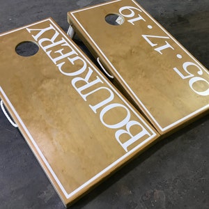 Custom Cornhole Boards, Last Name & Date, Wedding Cornhole, Lawn Games, Gift Idea, Bag Toss, Cornhole Boards, Wedding Gift Idea