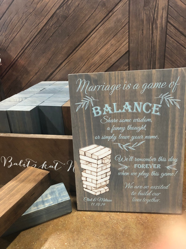 Jenga Guest Book Wooden Wedding Sign Jenga Sign Guest Book Etsy