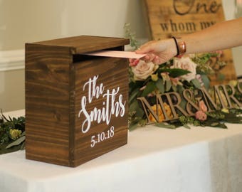Custom Wedding or Shower Card Box, Wedding Decor, Card Box, Wedding Card Box, Rustic Wedding Decor, Wooden Card Box