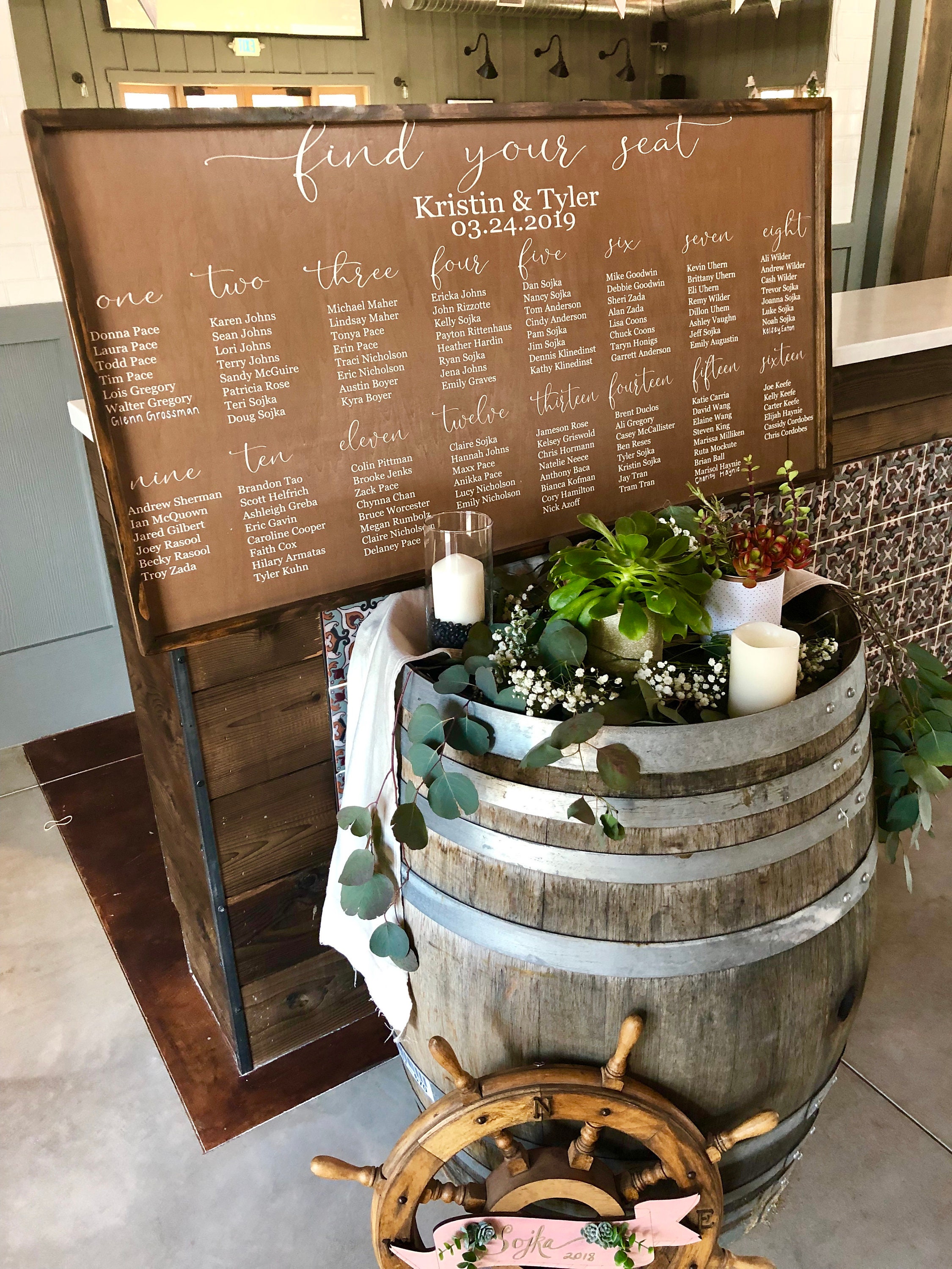 Rustic Seating Chart, Wedding Chart, Rustic Wedding Decor, Table Seating Assignment, Seating Chart, Custom Seating Chart, Wedding Chart
