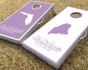 Pick Your State Cornhole Boards, Outdoor Wedding, State Cornhole Boards, Anniversary Gift, Custom Cornhole Boards, CustomGift Idea