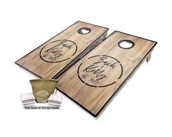 Custom Rustic Family Cornhole Boards, Custom Cornhole Boards, Custom Gift Idea, Anniversary Gift, Custom Cornhole