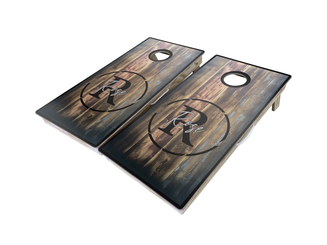 Rustic Barnwood Cornhole Custom Cornhole Boards Rustic Etsy 