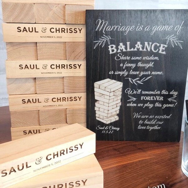 Jenga Guest Book Etsy