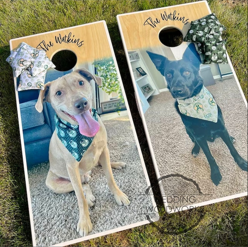 Custom Portrait Cornhole Boards, Custom Cornhole Boards, Portrait Cornhole Boards, Engagement & Wedding, Family Pictures, Dog Pictures image 4