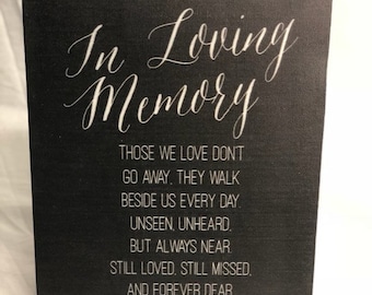 In Loving Memory Sign, Memory Sign, Wedding Signs, In Memory Of Sign, Table Signs, In memory of sign for wedding, Memory of Table Sign