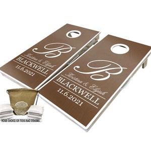 Custom Initial Monogram Cornhole Boards, Wedding Cornhole Boards, Custom Cornhole Boards
