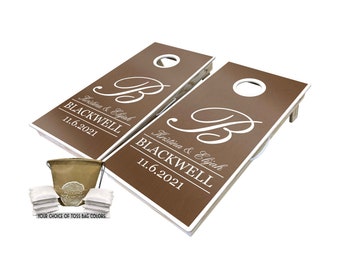 Custom Initial Monogram Cornhole Boards, Wedding Cornhole Boards, Custom Cornhole Boards